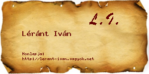 Léránt Iván névjegykártya